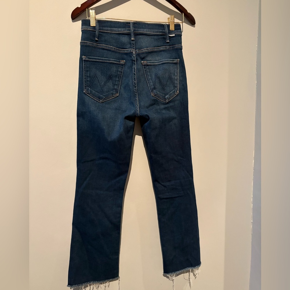MOTHER Deep Indigo Cropped Jeans